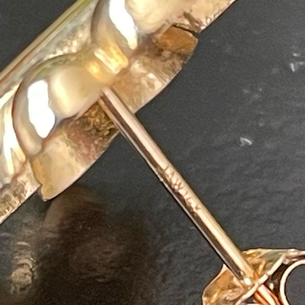 14 Karat Solid Gold "X" Post Earrings - image 7